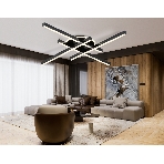 Потолочный светодиодный светильник Ambrella light FL6282 BK черный 58W 3000K-6400K 700*700*85 (ПДУ ИК), фото6