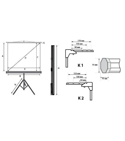 Экран на штативе Lumien Master View 127x127 см Matte White FiberGlass (LMV-100101)