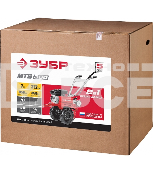 Мотоблок Зубр МТБ-300 бензиновый 1500 м2