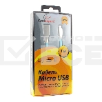 Кабель USB 2.0 Cablexpert CC-G-mUSB01Bl-1M, AM/microB, серия Gold, длина 1м, синий, блистер, фото3