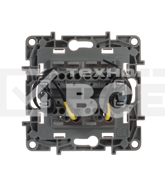 Переключатель 2кл с подсветкой,10АХ, сл.кость