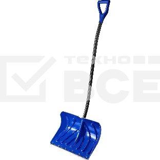 Лопата ЗУБР СИБИРЬ снеговая, пластиковая со стальной планкой, эргономичный алюминиевый черенок, V-ручка, 500 мм.