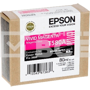 Картридж струйный Epson T580A (C13T580A00) пурпурный (80 мл) для Epson Stylus Pro-3880