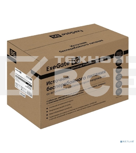 Источник бесперебойного питания ExeGate EX292801RUS SpecialPro UNB-1600.LED.AVR.2SH.3C13 <1600VA/950W, LED, AVR, 2*Schuko+3*C13, съемн.кабель, металлический корпус, Black>