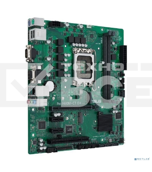 Материнская плата ASUS Pro H610M-C D4-CSM, LGA 1700, Intel H610, 2xDDR4, 4xSATA, 1xM.2, 1xPCI-E 4.0 x16, 1xPCI, 1xDP, 1xHDMI, 1xVGA, 1x 1Gb LAN, 2xUSB-A 2.0, 2xUSB-A 3.2 Gen 1, 3x3.5 мм, 7.1, Micro-ATX