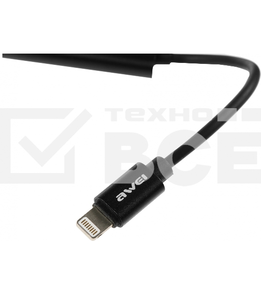 Переходник аудио Premier AWEI lightning/Jack 3.5 (f) 0.1м. черный