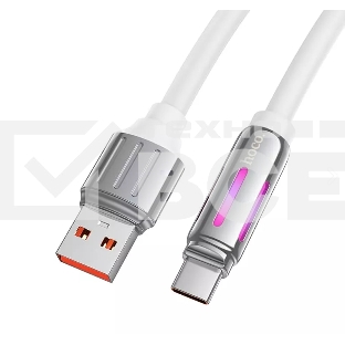 Кабель USB HOCO U136 Prize, USB - Type-C, 5А, 1.2м, белый