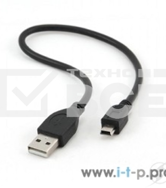 Кабель Gembird CCP-USB2-AM5P-1 USB 2.0 кабель PRO для соед. 0,3м AM/miniBM  позол.конт., черный 