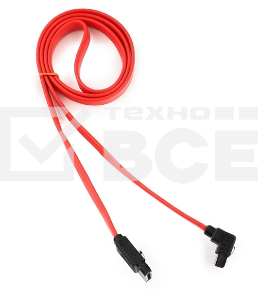Кабель интерфейсный SATA Cablexpert CC-SATAM-DATA90-0.8M, 80см, угловой разъем, 7pin/7pin, защелка, пакет