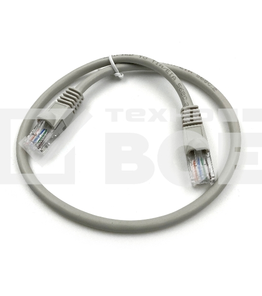 Патч-корд Buro cat5E molded 0.5м серый RJ-45 (m)-RJ-45 (m)