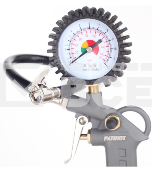 Пистолет для накачки шин PATRIOT GN 60D 10бар шланг360мм манометр63мм быстросъем