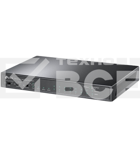 Коммутатор TP-Link 8-port 10/100Mbps Unmanaged PoE switch, 2 Gb RJ45 + 1 Gb SFP uplinks, PoE budget up to 124W