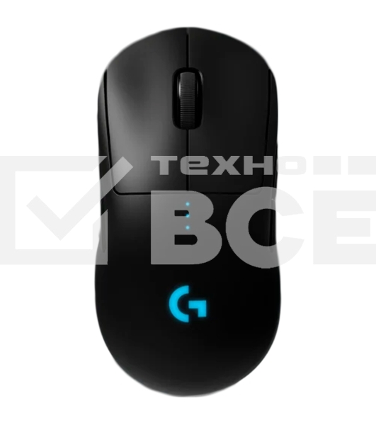 Мышь беспроводная/проводная Logitech G PRO черный, 25600 dpi, радиоканал, USB, кнопки - 7