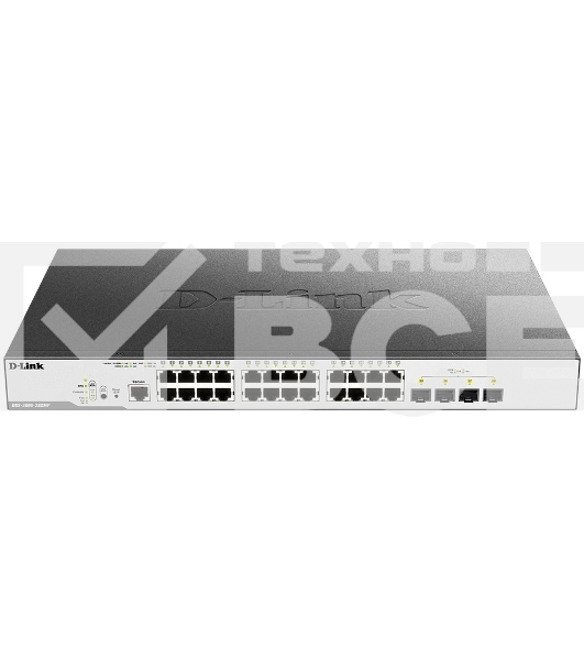 Коммутатор D-Link Switch DGS-3000-28XMP/B1A Управляемый коммутатор 2 уровня с 24 портами 10/100/1000Base-T и 4 портами 10GBase-X SFP+ (24 порта с подд