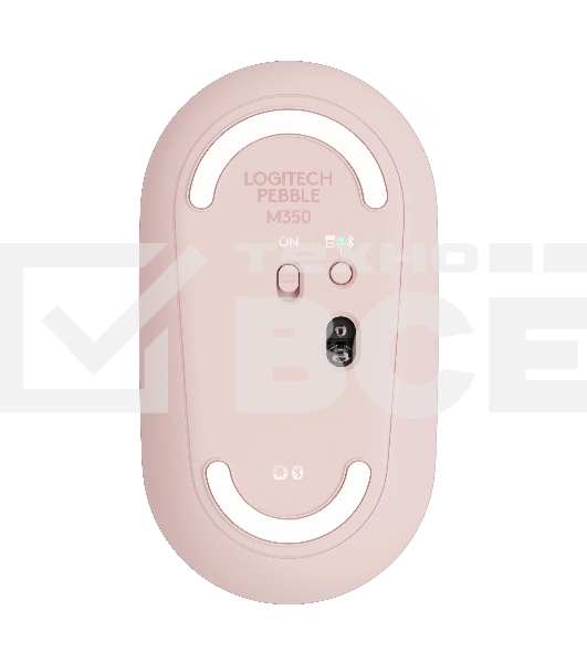 Мышь беспроводная Logitech Pebble M350 розовый, 1000 dpi, радиоканал, Bluetooth, USB, кнопки - 3