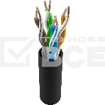 Кабель информационный NTSS NTSS-OUT-UTP4-5Е-PE-BL кат.5E U/UTP 4X2X24AWG PE внешний 305м черный, фото3