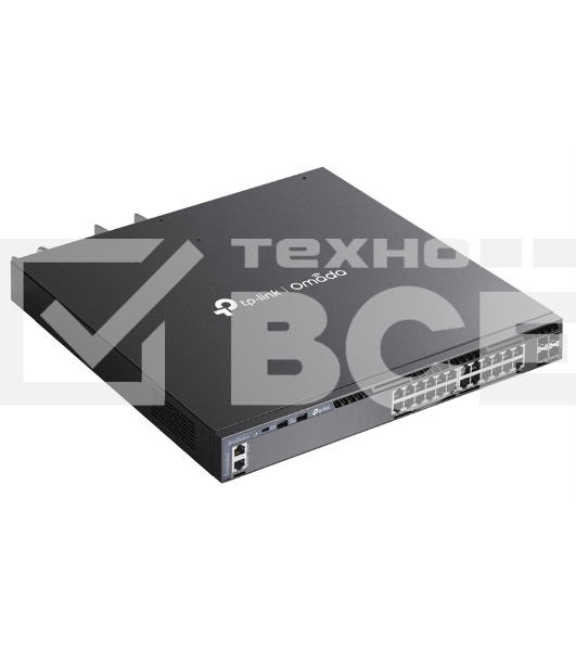 Стекируемый управляемый коммутатор 3го уровня TP-Link SG6428XHP Omada с 24 гигабитными портами PoE+ и 4 портами SFP+