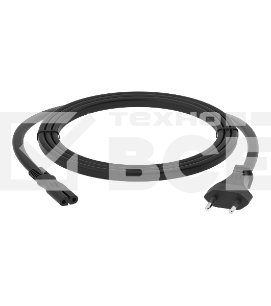 Кабель питания GCR 2.0m, CEE 7/16 / IEC C7, черный, 2*0,5mm, GCR-54294