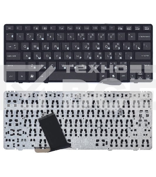 Клавиатура для ноутбука HP Elitebook 2560P 2570P черная с черной рамкой