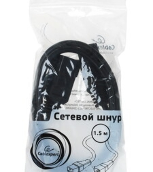 Кабель питания сист.блок-монитор Cablexpert PC-189-1-1.8M, 1.8м, C13-C14, 3x1кв.мм., черный, с заземлением