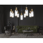 Люстра Ambrella light LH55258/9 BK/BS/CL черный/латунь/прозрачный E14*9 max 40W D770*530, фото 1