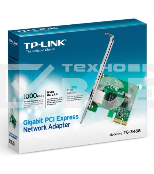 Сетевая карта TP-Link TG-3468 SOHO 32bit Gigabit PCIe, Realtek RTL8168B chipset