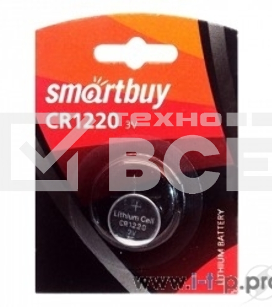 Батарейка Smartbuy CR1220/1B (12/720) (SBBL-1220-1B) (1 шт. в уп-ке)