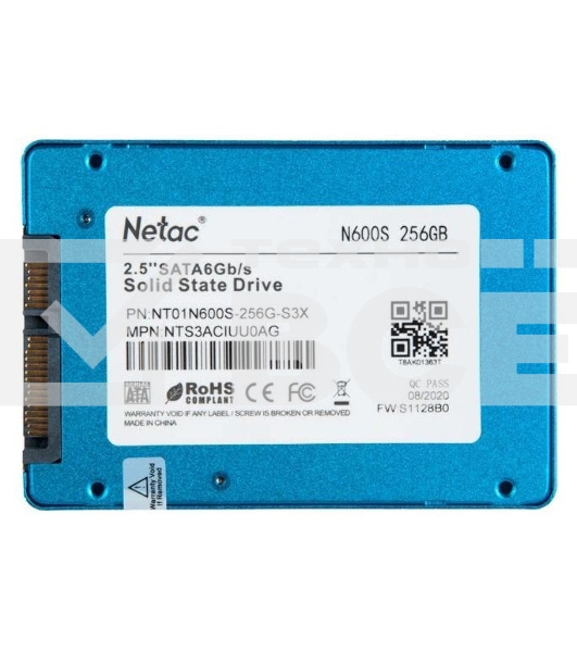 Накопитель SSD Netac N600S, 256GB, SATA III, 2.5