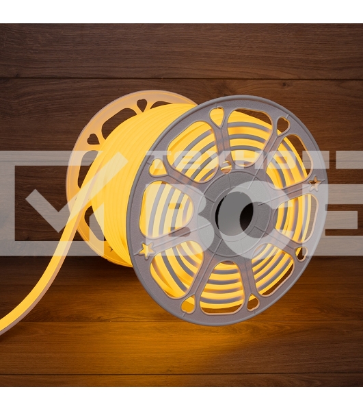Гибкий неон LED SMD, форма – D, 16х16 мм, желтый, 120 LED/м, бухта 50 м