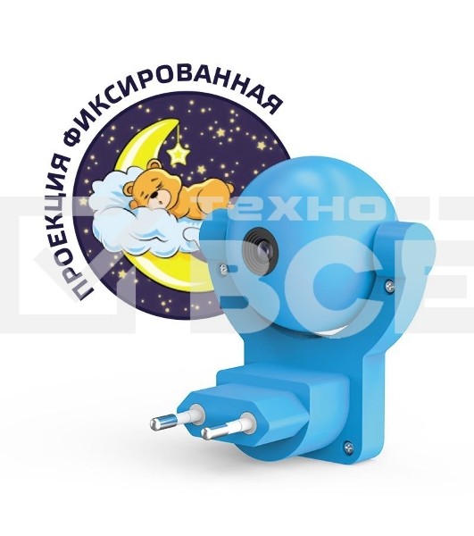 Ночник светодиодный Mood 0.5Вт 220-240В проекционный с датчиком освещенности син. GAUSS DIY0033