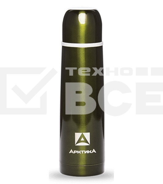 Термос Арктика 102-500 болотный, узкое горло 0,5 л классический, цветной, холод/тепло 24 ч