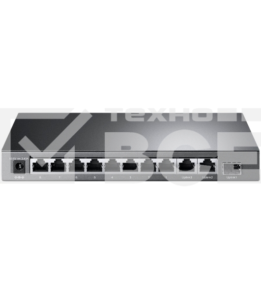 Коммутатор TP-Link 8-port 10/100Mbps Unmanaged PoE switch, 2 Gb RJ45 + 1 Gb SFP uplinks, PoE budget up to 124W