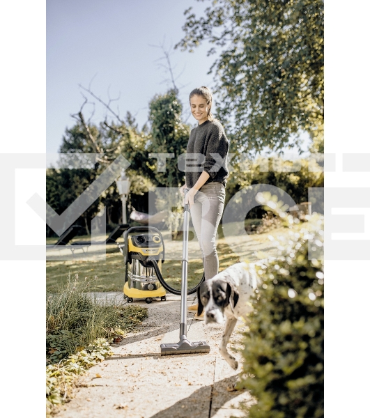 Строительный пылесос Karcher WD 6 P S V-30/6/22/T желтый, 1300 Вт, уборка сухая/сбор воды, пылесборник мешок/контейнер, 30 л