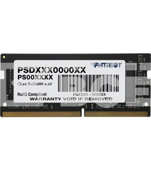 Оперативная память Patriot Signature, DDR4, 32GB (1x32 GB), 3200 MHz, CL22, SO-DIMM