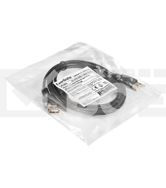 Удлинитель USB 2.0 ExeGate EX-CCF-USB2-AMAF-2.0F (Am/Af, позолоченные контакты, ферритовые кольца, 2м)