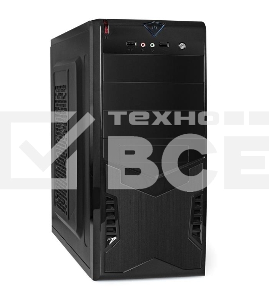 Компьютерный корпус Miditower Exegate CP-601 Black, ATX, <без БП>, 2*USB, Audio