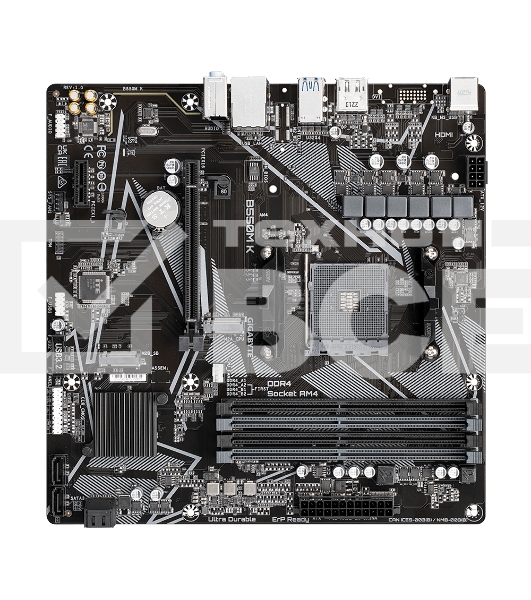 Материнская плата Gigabyte B550M K, AM4, AMD B550, 4xDDR4, 4xSATA, 2xM.2, 1xPCIe 4.0 x16, 1xPCIe x1, 1xHDMI, 1xDP, 1x 1Gb LAN, 4xUSB-A 3.2 Gen 1, 4xUSB-A 2.0, 3x3.5 мм, 7.1, mATX
