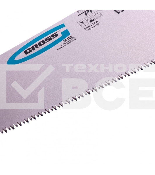 Ножовка по дереву 'PIRANHA', 550 мм, 7-8 TPI, зуб - 3D, каленый зуб, двухкомпонентная рукоять Gross