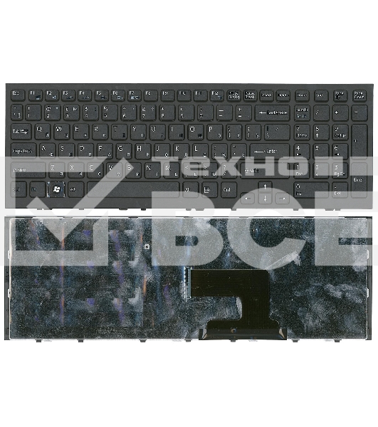 Клавиатура для ноутбука Sony Vaio VPC-EH VPCEH черная с черной рамкой
