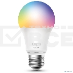 Умная многоцветная Wi‑Fi лампа Tapo Smart WiFi Bulb, A60 size，E27 base, 9.5W, 16 million colors, 2000k-6500k tunable white, 800 lumens brightness and diммable, 802.11b/g/n 2.4G WiFi connection, work with 200-240 V, 50/60 Hz power voltage and frequency, wo, фото2