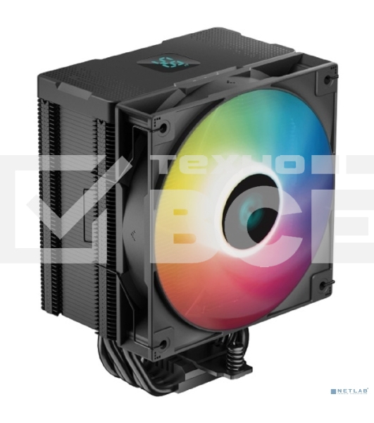 Кулер для процессора DEEPCOOL AG500 DIGITAL ARGB черный, 120 мм, алюминий/медь, 1950 об/мин, 29.4 дБ, 4 pin, 240 Вт, 158 мм
