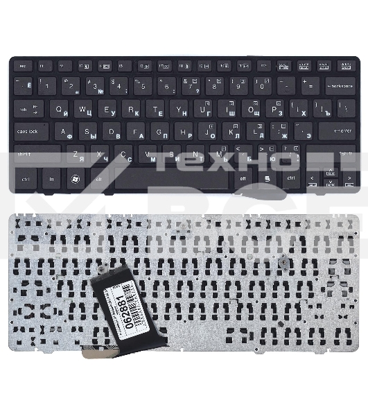 Клавиатура для ноутбука HP Elitebook 2560P 2570P черная с черной рамкой