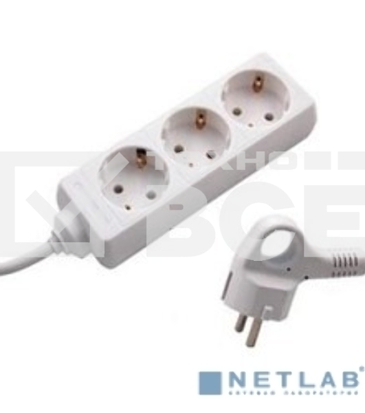 Удлинитель сетевой СТАРТ S 3x5-Z --20 dg, 3 розетки, до 10А, 5м, с заземлением, белый