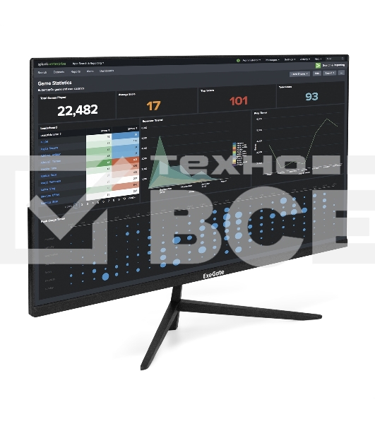 Монитор 27' ExeGate EZ2707TA ProSmart IPS 1920x1080, 75 Гц, 5 мс, 16:9, 250 кд/м², 1xHDMI, 1xVGA, 1xDP, 3.5 мм, черный