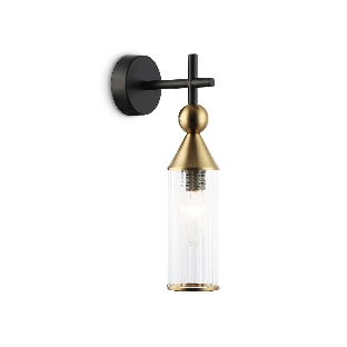 Настенный светильник Ambrella light LH55260 BK/BS/CL черный/латунь/прозрачный E14 max 40W 140*80*310