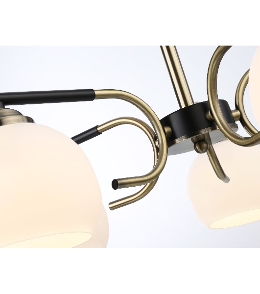Светильник Ambrella light TR303312/5 BK/SB/FR черный/бронза/белый матовый E27*5 max 60W D560*250