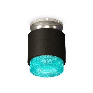 Светильник Ambrella Light XS7511082 SBK/PSL/BL черный песок/серебро полированное/голубой MR16 GU5.3 (N7927, C7511, N7194)