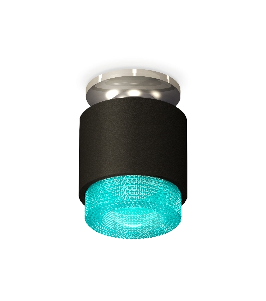 Светильник Ambrella Light XS7511082 SBK/PSL/BL черный песок/серебро полированное/голубой MR16 GU5.3 (N7927, C7511, N7194)