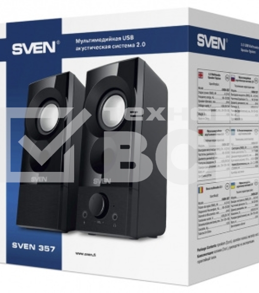 Колонки Sven 357, чёрный (6 Вт, питание USB)