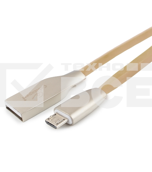 Кабель USB 2.0 Cablexpert CC-G-mUSB01Gd-1M, AM/microB, серия Gold, длина 1м, золотой, блистер